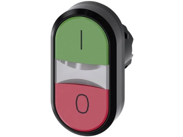Valaistu painike kaksinkertainen 22mm pyöreä muovinen vihreä ja punainen o litteä Painikkeet 3SU1001-3AB42-0AK0