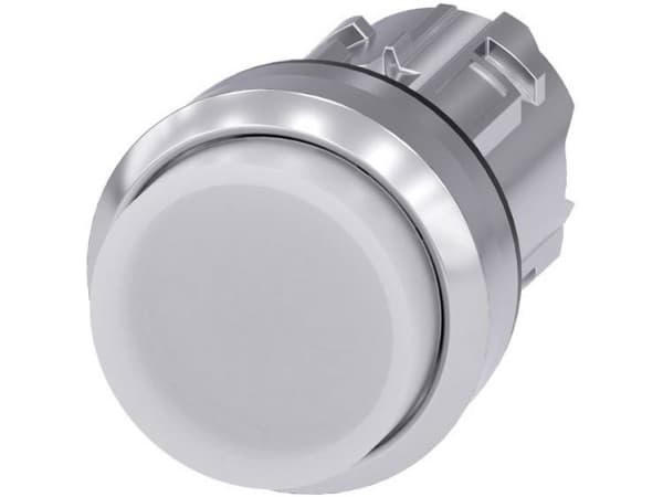 Siemens 3SU1051-0BB60-0AA0 Belyst tryckknapp Frontring metall, högglans, rund knapp Silver, vit 1 st