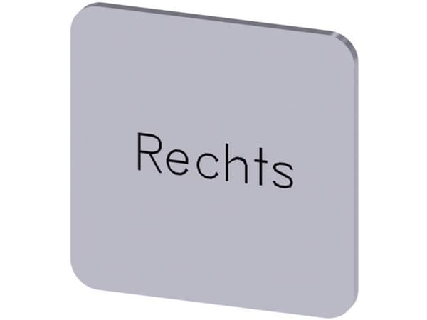 Siemens Betegnelsesskilt Kvadratisk (B x H) 22 mm x 22 mm Sølv, Sort 1 stk
