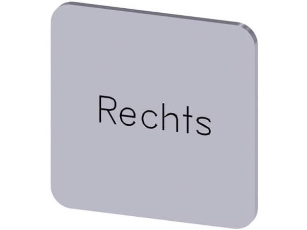 Siemens Betegnelsesskilt Kvadratisk (B x H) 22 mm x 22 mm Sølv, Sort 1 stk
