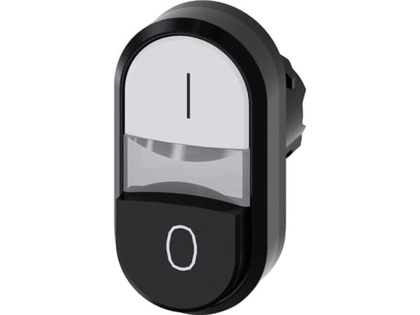 Siemens 3SU1001-3BB61-0AK0 Dubbel tryckknapp Frontring plast Knapp Svart, vit 1 st