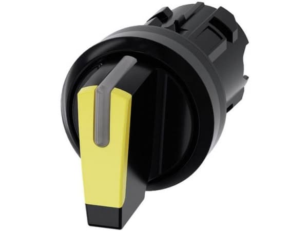 Siemens 3SU10022BP300AA0 3SU1002-2BP30-0AA0 Drejekontakt Frontring plastic, kan belyses Spændeanordning Sort, Gul 2 x 45 ° 1 stk
