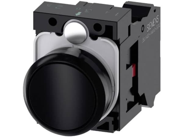 Siemens 3SU11000AB103CA0 3SU1100-0AB10-3CA0 Trykknap Frontring plastic, Rund Knap Sort 1 stk
