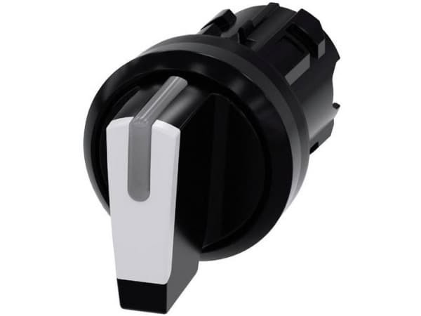 Siemens 3SU10022BP600AA0 3SU1002-2BP60-0AA0 Kääntökytkin Eturengas muovia, valaistavissa Kiinnityslaite Musta, valkoinen 2 x 45° 1 kpl