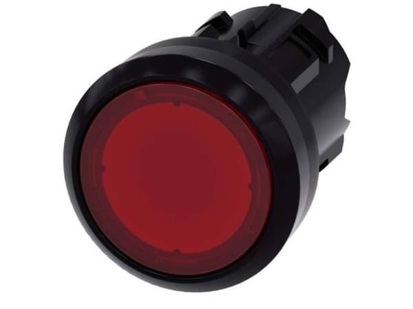 Siemens 3SU10010AD200AA0 3SU1001-0AD20-0AA0 Lysmelder Frontring plastic, Rund Knap Sort, Rød 1 stk