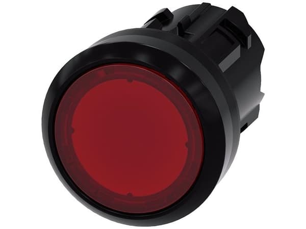 Siemens 3SU10010AD200AA0 3SU1001-0AD20-0AA0 Lysmelder Frontring plastic, Rund Knap Sort, Rød 1 stk