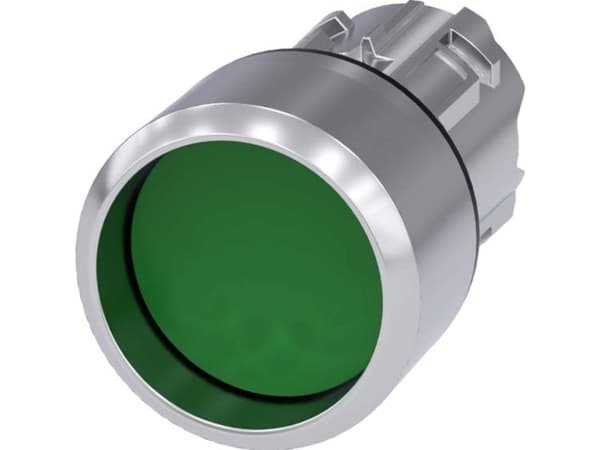 Siemens 3SU1050-0CB40-0AA0, Nappi, Vihreä, Harmaa, Metalli, 50 g, 98 mm, 78 mm