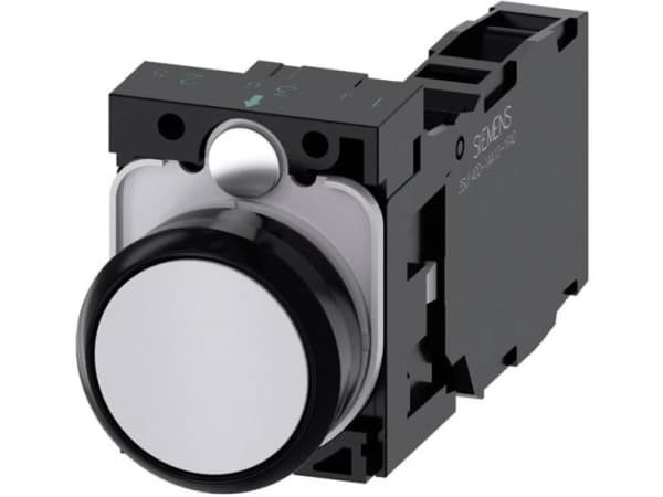 Siemens 3SU11000AB801FA0 3SU1100-0AB80-1FA0 Painike Eturengas muovi, Pyöreä painike Musta, Harmaa 1 kpl