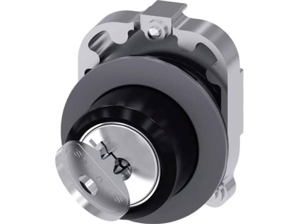 Siemens 3SU1060-4LF01-0AA0 Nyckelbrytare Frontring metall Nyckel Sandgrå, Silver 1 x 90 ° 1 st