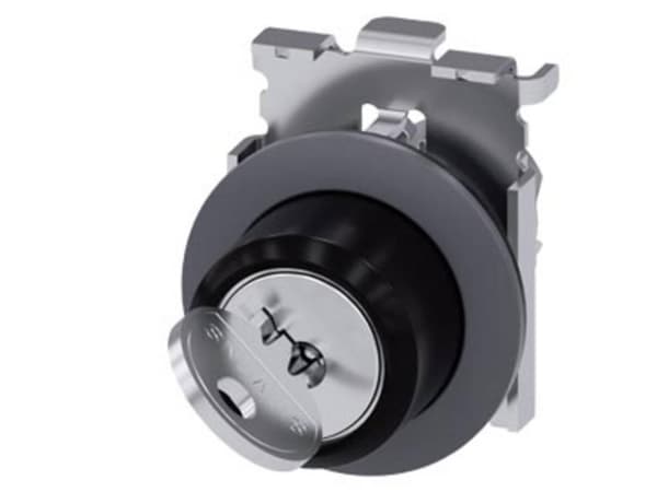 Siemens 3SU1060-4LF01-0AA0 Nyckelbrytare Frontring metall Nyckel Sandgrå, Silver 1 x 90 ° 1 st