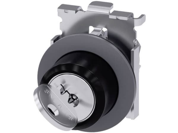 Siemens 3SU1060-4LF01-0AA0 Nyckelbrytare Frontring metall Nyckel Sandgrå, Silver 1 x 90 ° 1 st