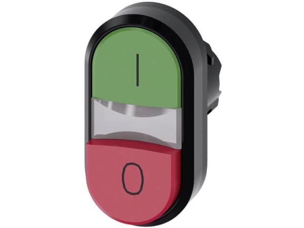 Siemens 3SU1001-3BB42-0AK0 Dubbel tryckknapp Frontring plast Knapp Svart, grön, röd 1 st