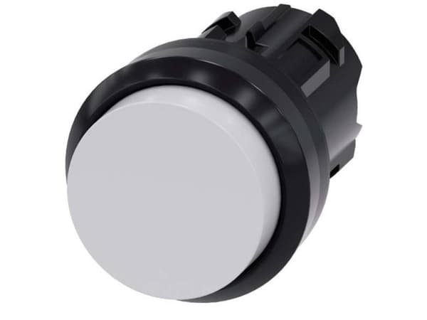 Siemens 3SU10000BB600AA0 3SU1000-0BB60-0AA0 Painike Eturengas muovia, pyöreä Painike Musta, valkoinen 1 kpl