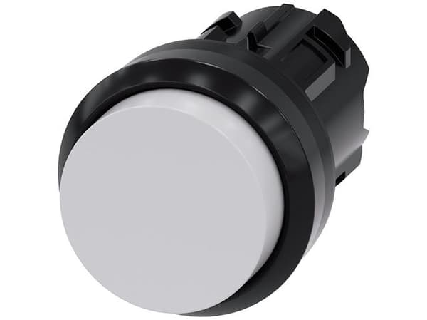 Siemens 3SU10000BB600AA0 3SU1000-0BB60-0AA0 Painike Eturengas muovia, pyöreä Painike Musta, valkoinen 1 kpl