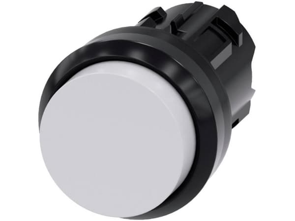 Siemens 3SU10000BB600AA0 3SU1000-0BB60-0AA0 Painike Eturengas muovia, pyöreä Painike Musta, valkoinen 1 kpl