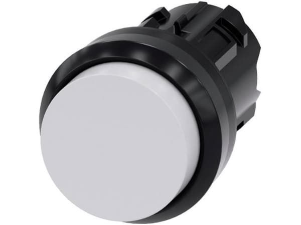 Siemens 3SU10000BB600AA0 3SU1000-0BB60-0AA0 Painike Eturengas muovia, pyöreä Painike Musta, valkoinen 1 kpl