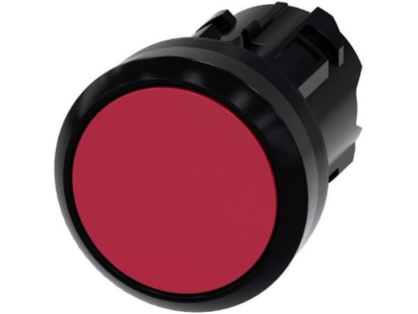 Painonappi 22mm pyöreä punainen muovinen litteä ilman itsepalautuvaa 3SU1000-0AA20-0AA0