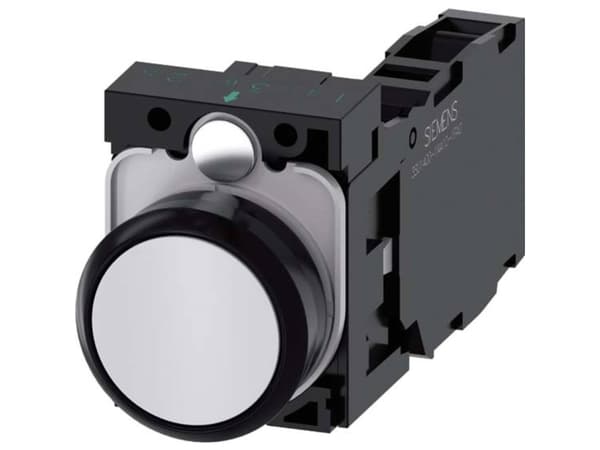 Siemens 3SU1100-0AB60-1FA0 Tryckknapp frontring plast, rund knapp svart, vit 1 st