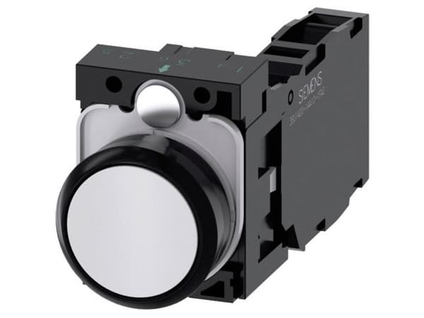 Siemens 3SU1100-0AB60-1FA0 Tryckknapp frontring plast, rund knapp svart, vit 1 st