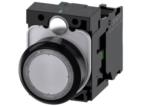 Siemens 3SU11000AB701BA0 3SU1100-0AB70-1BA0 Trykknap Frontring plastic, Rund Knap Sort, Klar 1 stk