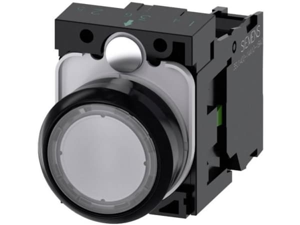 Siemens 3SU11000AB701BA0 3SU1100-0AB70-1BA0 Trykknap Frontring plastic, Rund Knap Sort, Klar 1 stk