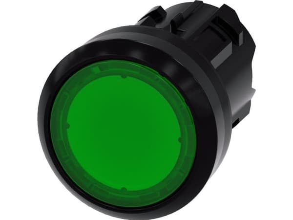 Merkkivalo 22mm pyöreä muovinen vihreä litteä Painike estetty Syg 3SU1001-0AD40-0AA0:na