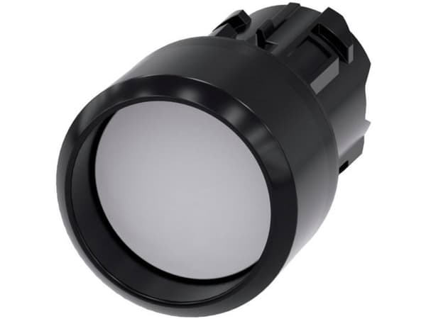 Siemens 3SU10000CB600AA0 3SU1000-0CB60-0AA0 Painike Eturengas muovi, pyöreä Painike Musta, valkoinen 1 kpl