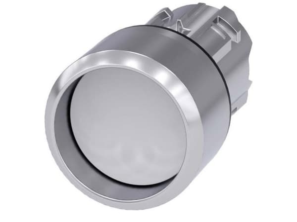 Siemens 3SU1050-0CB60-0AA0 Tryckknapp Frontring metall, högglans, rund knapp Silver, vit 1 st