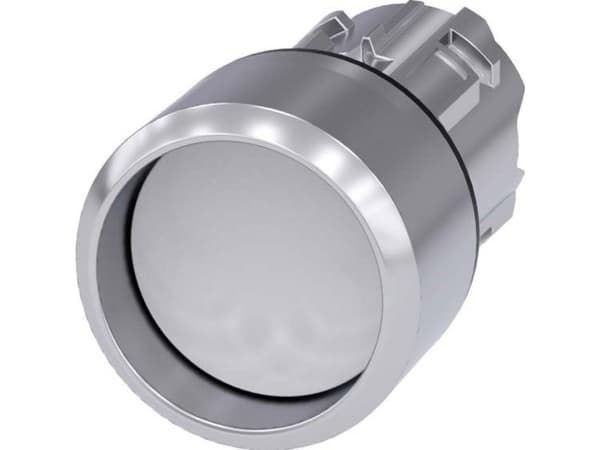 Siemens 3SU1050-0CB60-0AA0 Tryckknapp Frontring metall, högglans, rund knapp Silver, vit 1 st