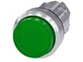 Pikkukuva 4 / 5: Siemens 3SU10510BB400AA0 3SU1051-0BB40-0AA0 Kevyt painonappi Eturengas metallia, kiiltävä, pyöreä Painike hopea, vihreä 1 kpl