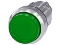 Pikkukuva 5 / 5: Siemens 3SU10510BB400AA0 3SU1051-0BB40-0AA0 Kevyt painonappi Eturengas metallia, kiiltävä, pyöreä Painike hopea, vihreä 1 kpl