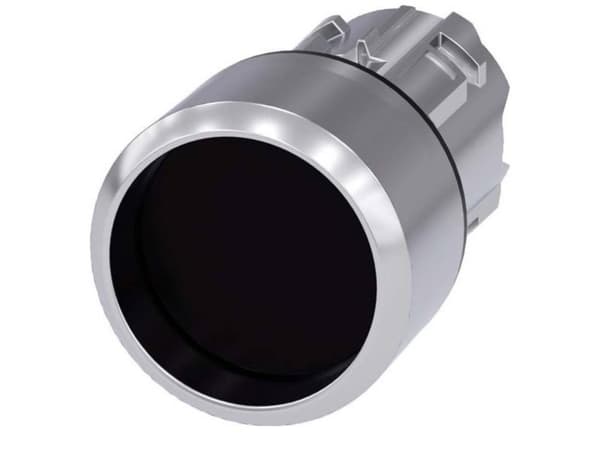 Siemens 3SU1050-0CB10-0AA0 Tryckknapp Frontring metall, högglans, rund knapp Silver, svart 1 st