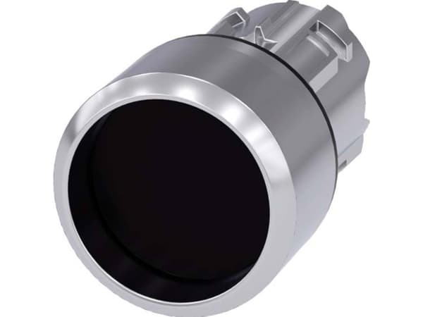 Siemens 3SU1050-0CB10-0AA0 Tryckknapp Frontring metall, högglans, rund knapp Silver, svart 1 st