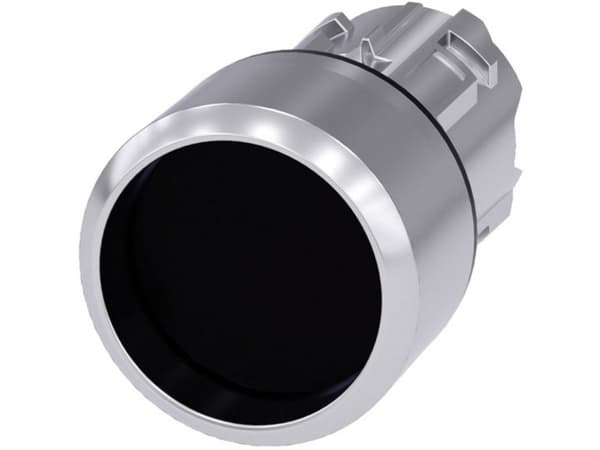 Siemens 3SU1050-0CB10-0AA0 Tryckknapp Frontring metall, högglans, rund knapp Silver, svart 1 st
