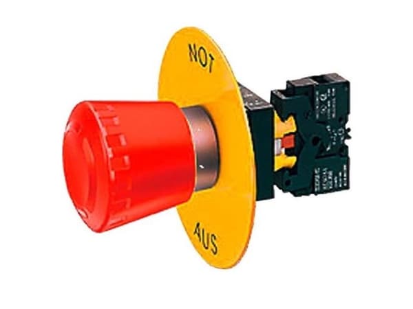 Siemens Underlagsskilt Rund (Ø) 19 mm NØD-STOP Gul 1 stk