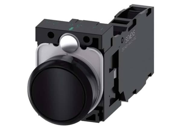 Siemens 3SU11000AB101FA0 3SU1100-0AB10-1FA0 Trykknap Frontring plastic, Rund Knap Sort 1 stk