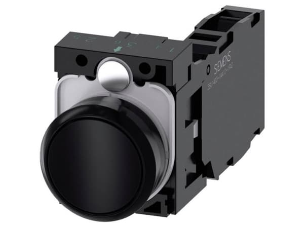 Siemens 3SU11000AB101FA0 3SU1100-0AB10-1FA0 Trykknap Frontring plastic, Rund Knap Sort 1 stk
