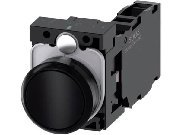 Siemens 3SU11000AB101FA0 3SU1100-0AB10-1FA0 Trykknap Frontring plastic, Rund Knap Sort 1 stk