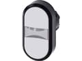 Miniatyrbilde 4 av 4: Siemens 3SU10013AB660AA0 3SU1001-3AB66-0AA0 Dobbelttrykknap Frontring plastic Knap Sort, Hvid 1 stk