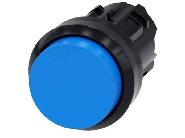 Siemens 3SU10000BB500AA0 3SU1000-0BB50-0AA0 Trykknap Frontring plastic, Rund Knap Sort, Blå 1 stk