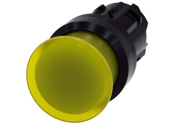 Siemens 3SU10011AD300AA0 3SU1001-1AD30-0AA0 Tryktast Frontring muovinen Knap Sort, Gul 1 stk 1 stk