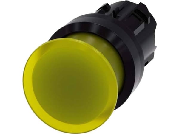 Siemens 3SU10011AD300AA0 3SU1001-1AD30-0AA0 Tryktast Frontring muovinen Knap Sort, Gul 1 stk 1 stk