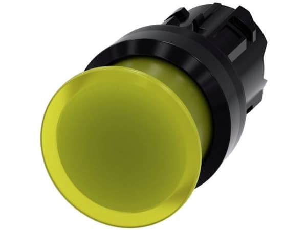 Siemens 3SU10011AD300AA0 3SU1001-1AD30-0AA0 Tryktast Frontring muovinen Knap Sort, Gul 1 stk 1 stk