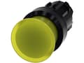 Pikkukuva 1 / 5: Siemens 3SU10011AD300AA0 3SU1001-1AD30-0AA0 Tryktast Frontring muovinen Knap Sort, Gul 1 stk 1 stk