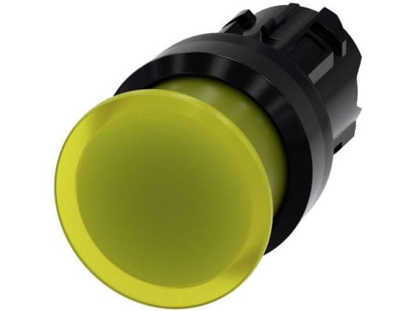 Siemens 3SU10011AD300AA0 3SU1001-1AD30-0AA0 Tryktast Frontring muovinen Knap Sort, Gul 1 stk 1 stk