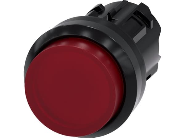 Siemens 3SU10010BB200AA0 3SU1001-0BB20-0AA0 Kevyt painike Eturengas muovi, Pyöreä painike Musta, Punainen 1 kpl