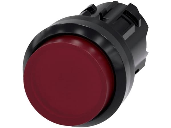 Siemens 3SU10010BB200AA0 3SU1001-0BB20-0AA0 Kevyt painike Eturengas muovi, Pyöreä painike Musta, Punainen 1 kpl