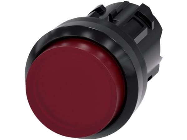 Siemens 3SU10010BB200AA0 3SU1001-0BB20-0AA0 Kevyt painike Eturengas muovi, Pyöreä painike Musta, Punainen 1 kpl