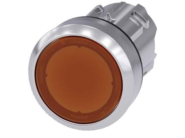 Siemens 3SU10510AB000AA0 3SU1051-0AB00-0AA0 Kevyt painonappi Eturengas metallia, kiiltävä, pyöreä Painike hopea, keltainen 1 kpl