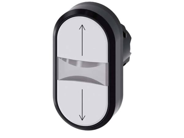 Painike valaistu kaksinkertainen 22mm pyöreä valkoinen muovi: nuoli ylös / nuoli 3SU1001-3AB66-0AN0
